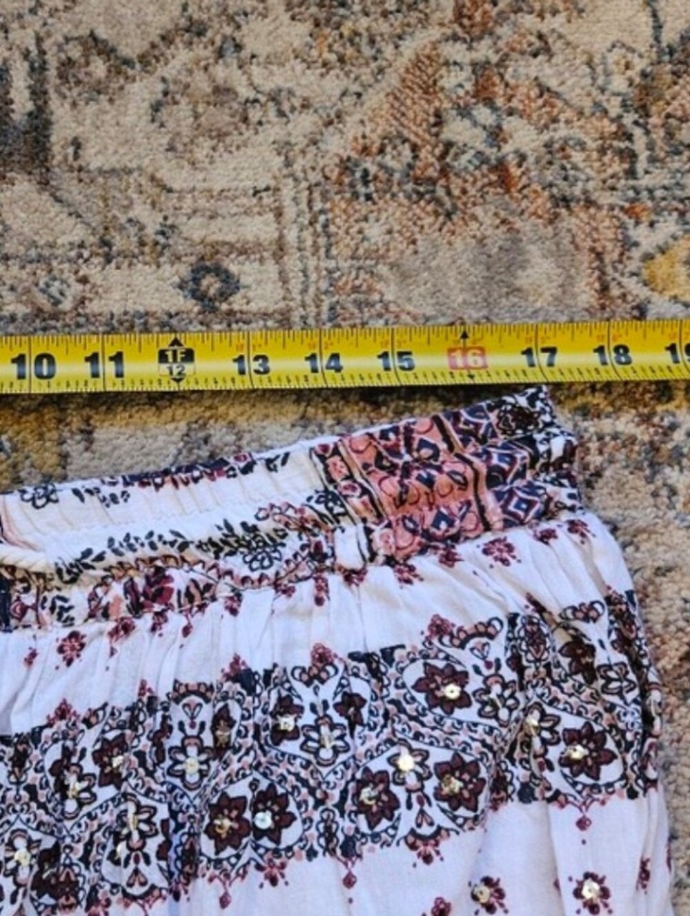 Mlle Gabrielle Boho Embellished Tiered Maxi Skirt XL Cottagecore Praire - Picture 8 of 9
